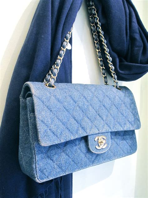 electric blue chanel bag|chanel blue jean bag.